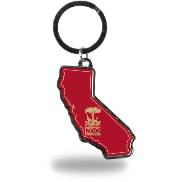 KEYCHAIN CALIFORNIA RED & GOLD